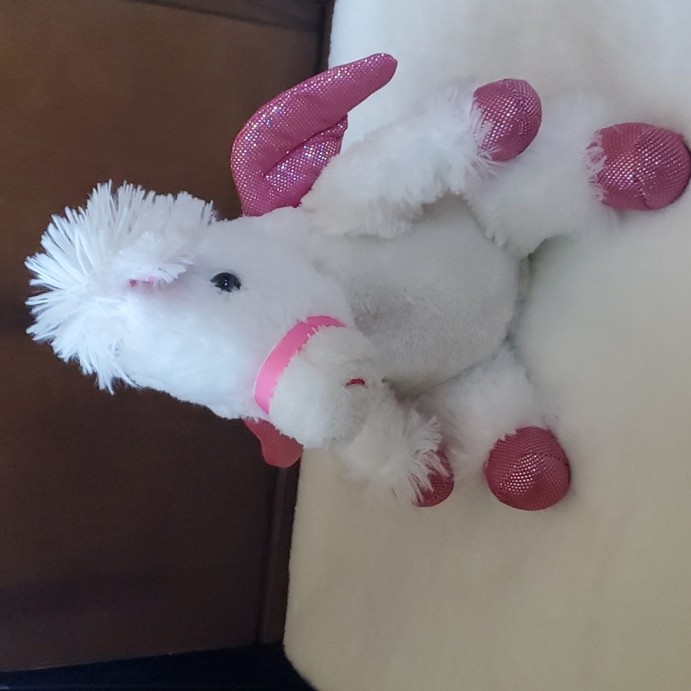 Dan Dee Colector's  Choice White Pink Flying Horse 12"